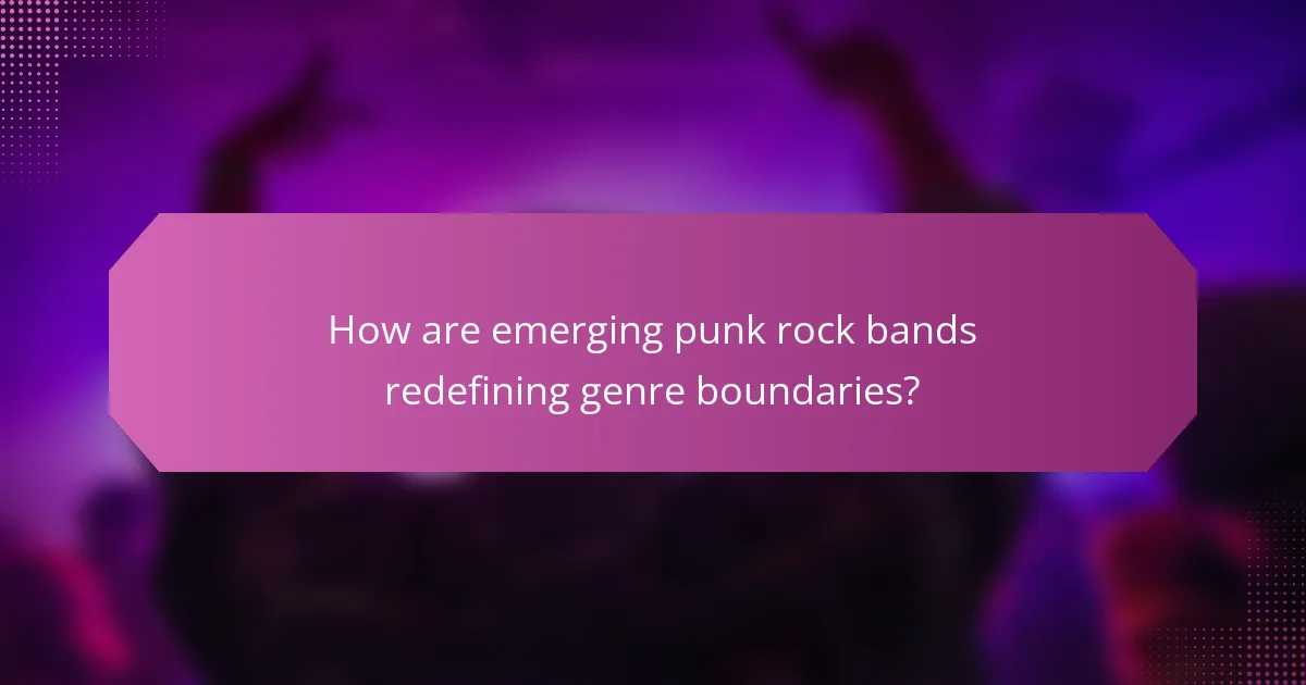 How are emerging punk rock bands redefining genre boundaries?