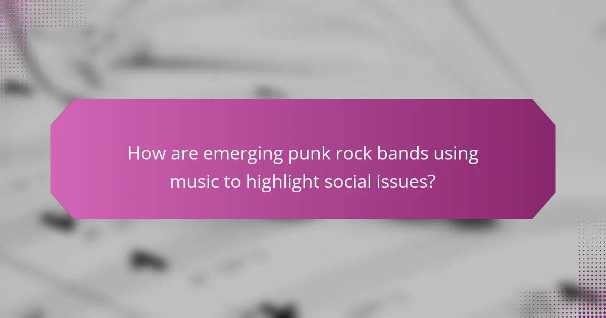 How are emerging punk rock bands using music to highlight social issues?