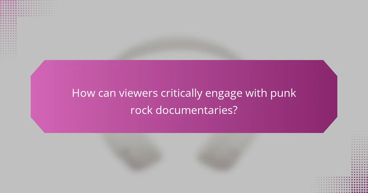How can viewers critically engage with punk rock documentaries?