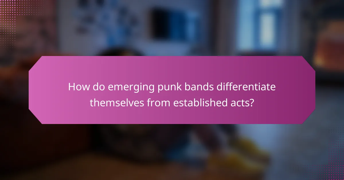 How do emerging punk bands differentiate themselves from established acts?