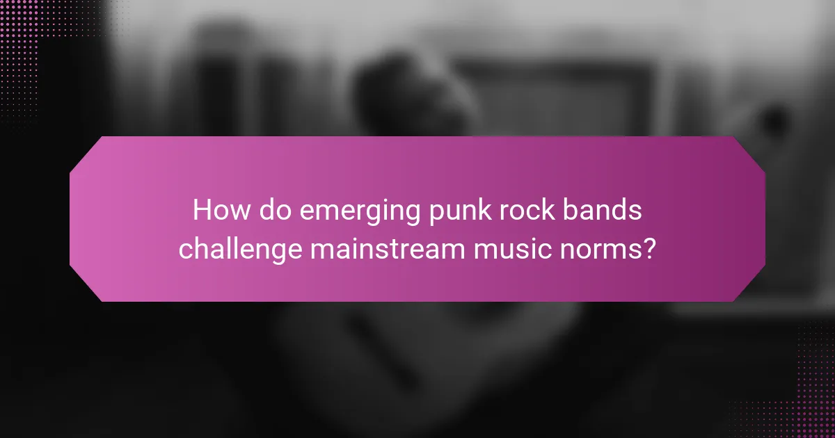 How do emerging punk rock bands challenge mainstream music norms?