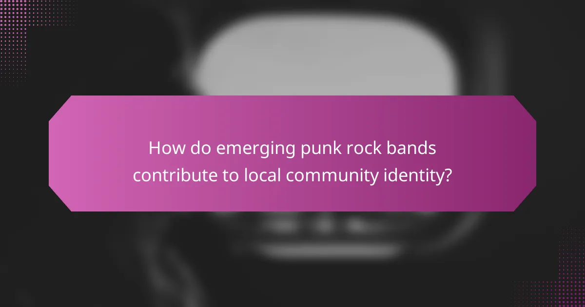 How do emerging punk rock bands contribute to local community identity?
