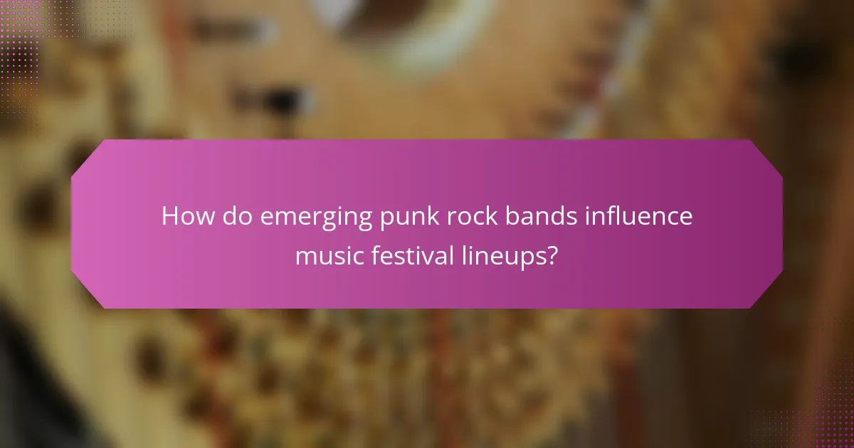How do emerging punk rock bands influence music festival lineups?