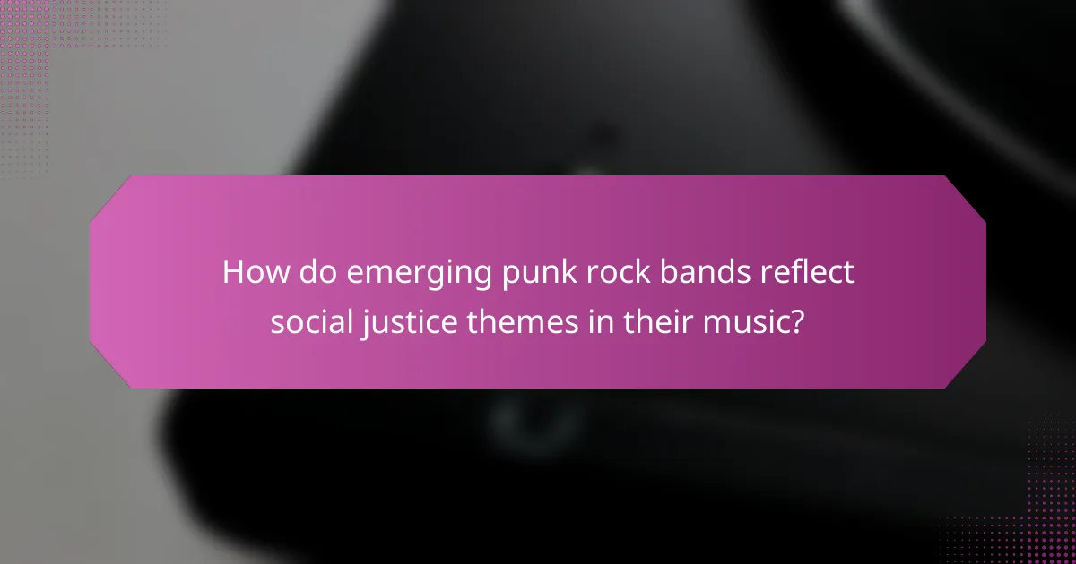 How do emerging punk rock bands reflect social justice themes in their music?