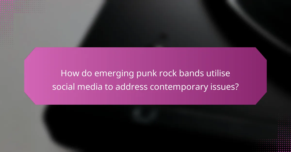 How do emerging punk rock bands utilise social media to address contemporary issues?