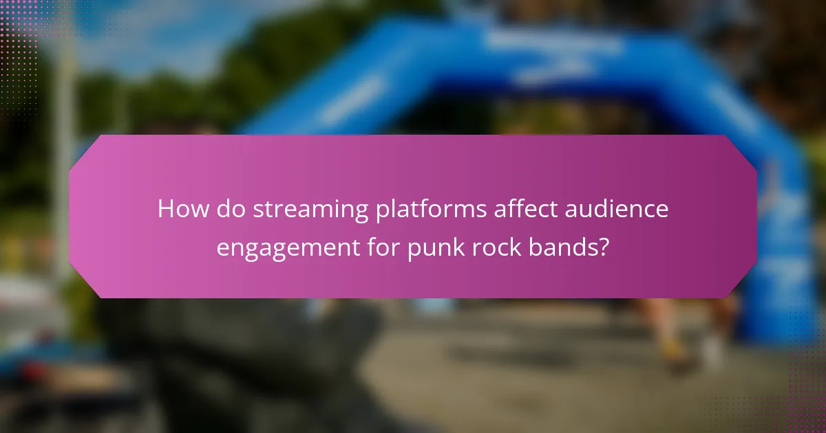 How do streaming platforms affect audience engagement for punk rock bands?