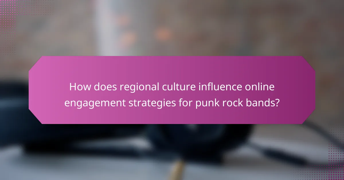 How does regional culture influence online engagement strategies for punk rock bands?