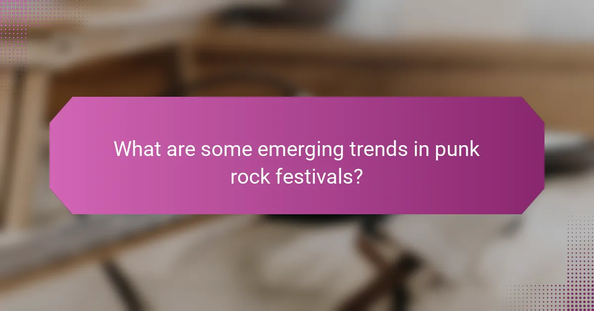 What are some emerging trends in punk rock festivals?