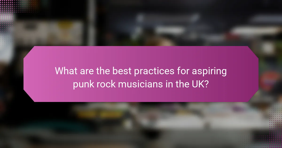 What are the best practices for aspiring punk rock musicians in the UK?