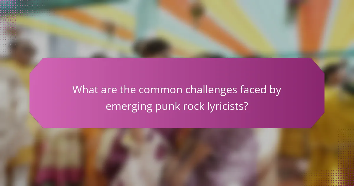 What are the common challenges faced by emerging punk rock lyricists?