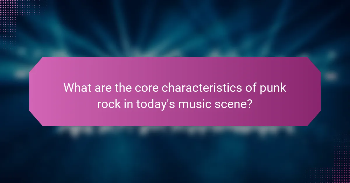 What are the core characteristics of punk rock in today's music scene?