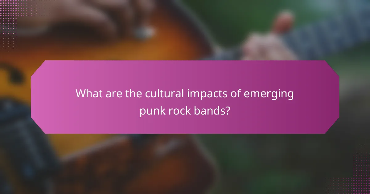 What are the cultural impacts of emerging punk rock bands?