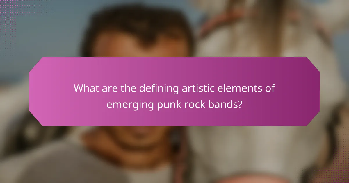 What are the defining artistic elements of emerging punk rock bands?