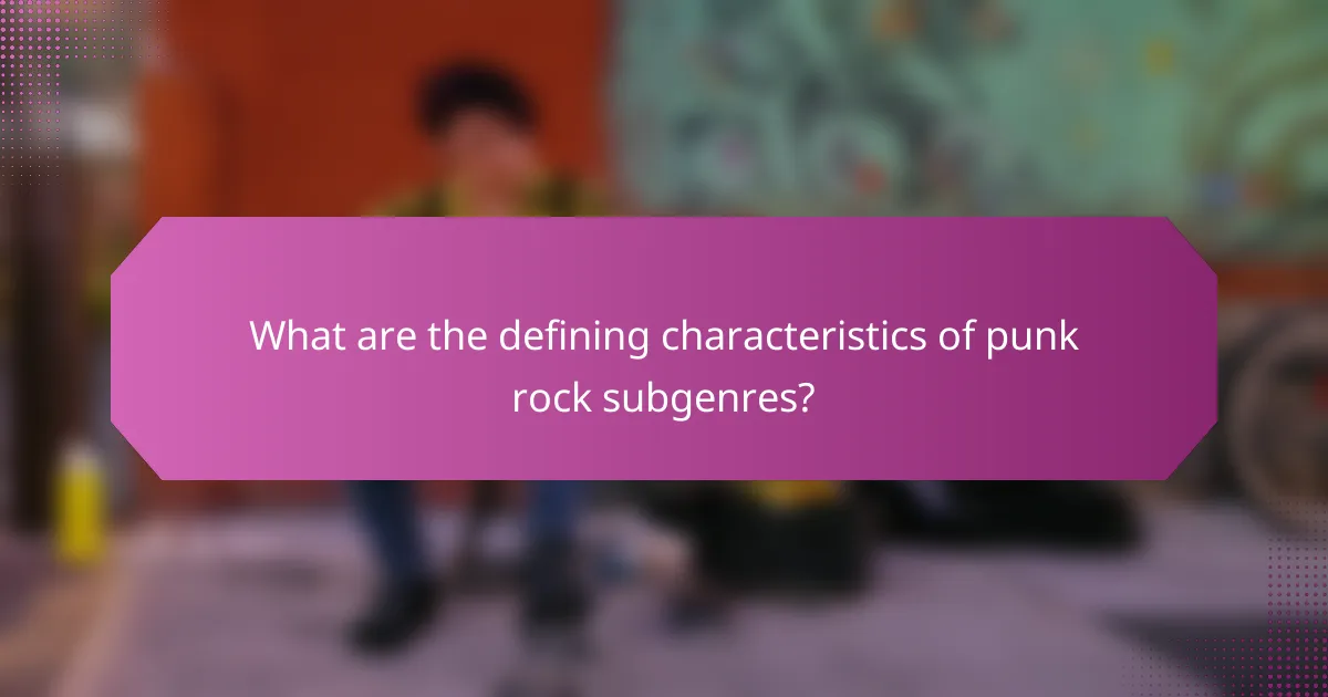 What are the defining characteristics of punk rock subgenres?