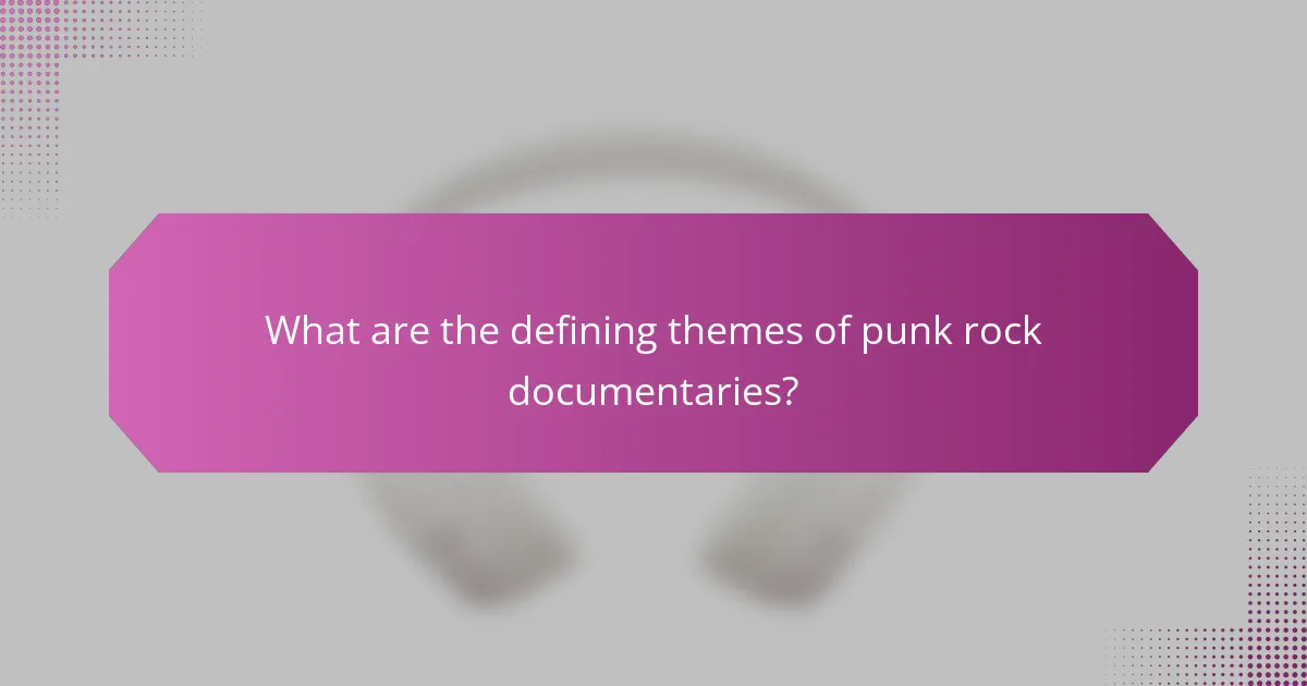 What are the defining themes of punk rock documentaries?