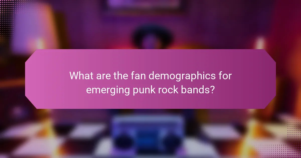 What are the fan demographics for emerging punk rock bands?
