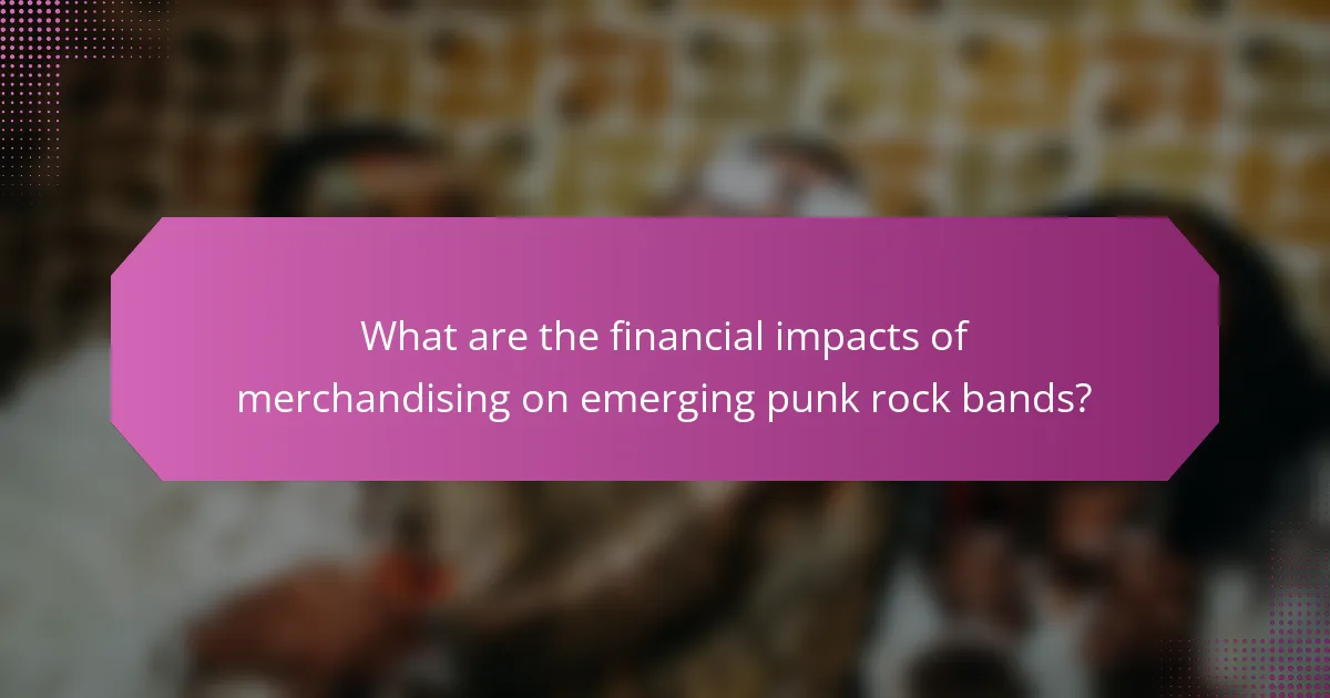 What are the financial impacts of merchandising on emerging punk rock bands?