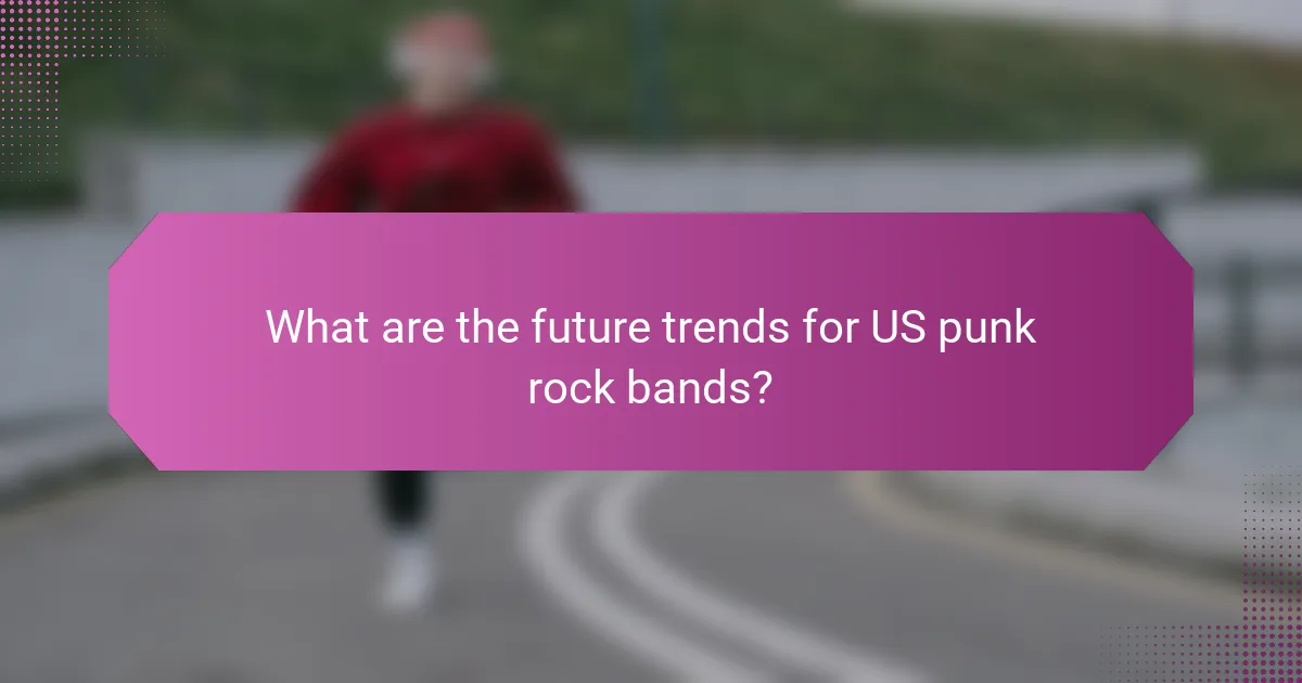 What are the future trends for US punk rock bands?