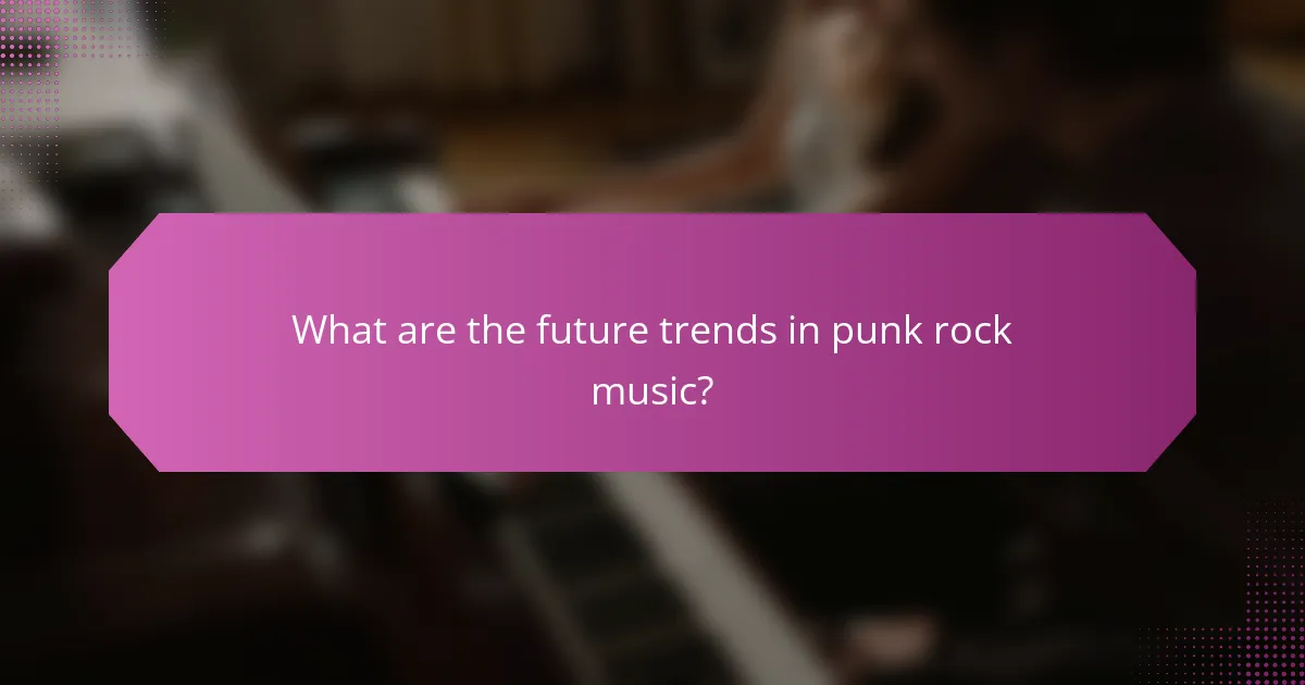 What are the future trends in punk rock music?