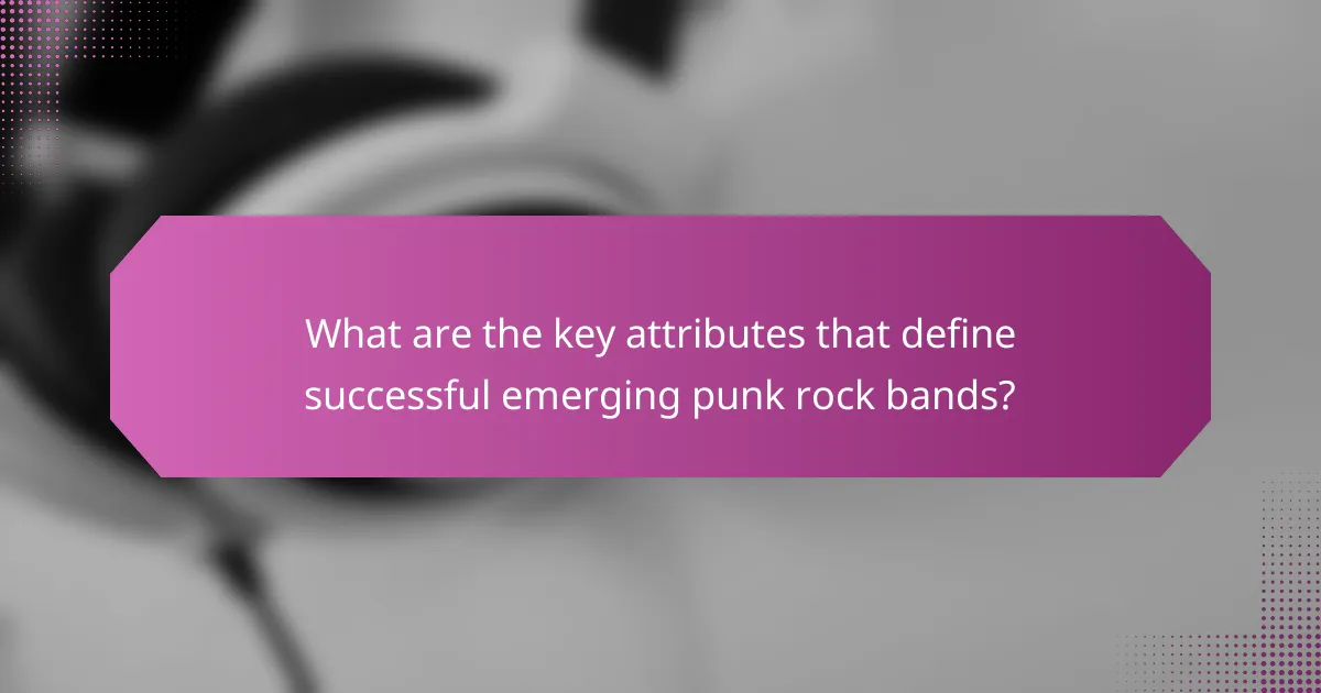 What are the key attributes that define successful emerging punk rock bands?