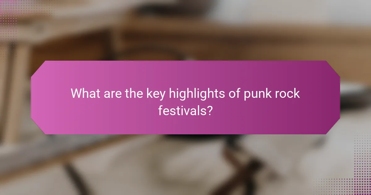 What are the key highlights of punk rock festivals?