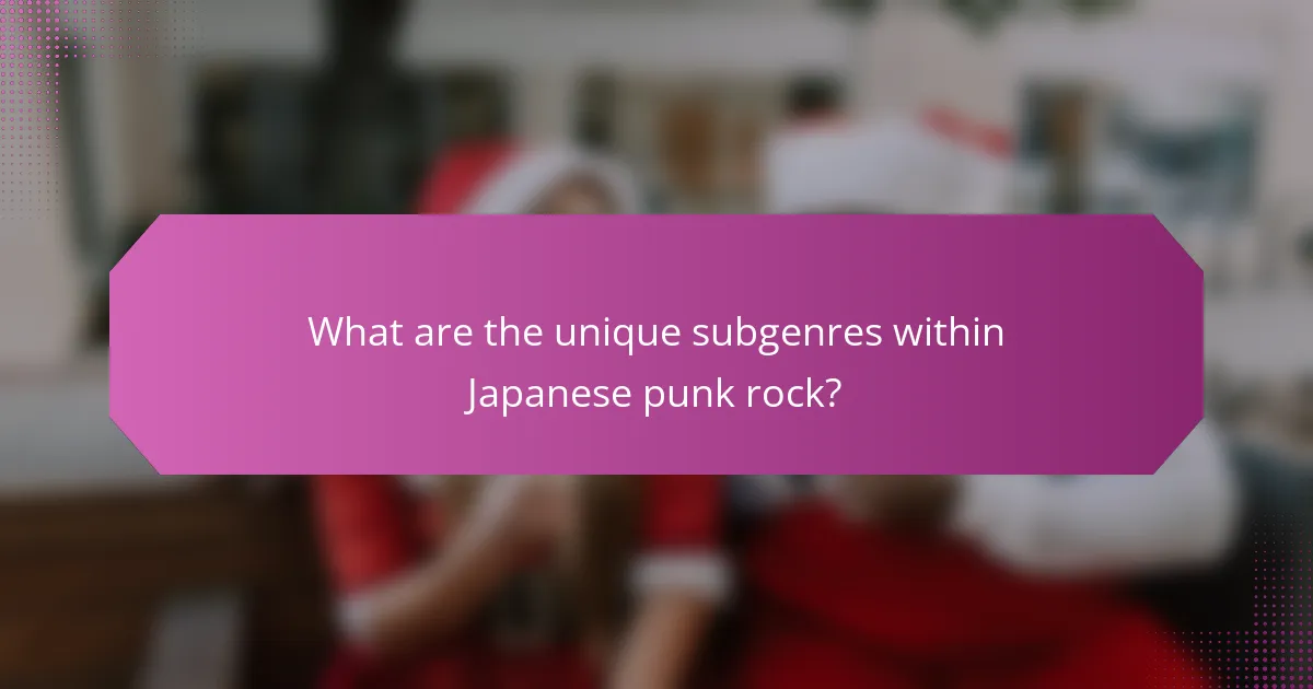 What are the unique subgenres within Japanese punk rock?