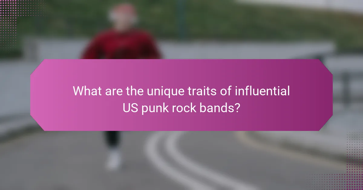 What are the unique traits of influential US punk rock bands?