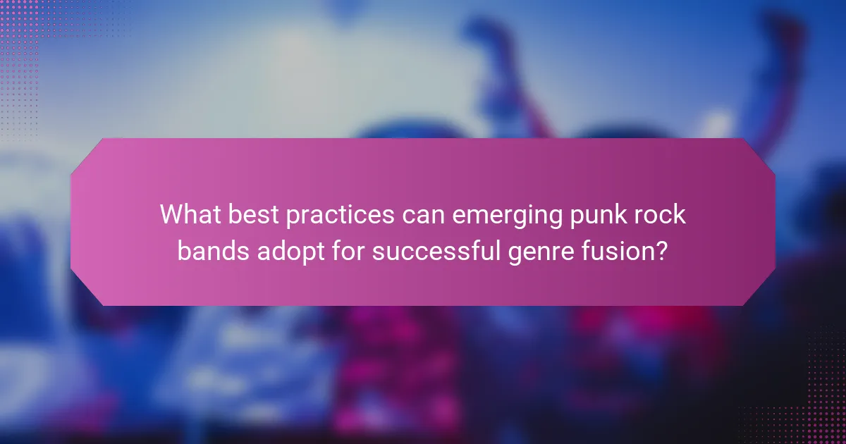 What best practices can emerging punk rock bands adopt for successful genre fusion?