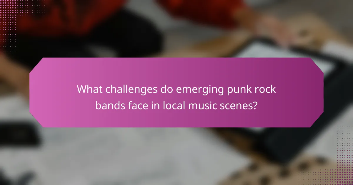 What challenges do emerging punk rock bands face in local music scenes?