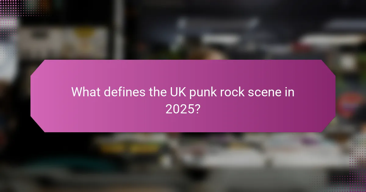 What defines the UK punk rock scene in 2025?