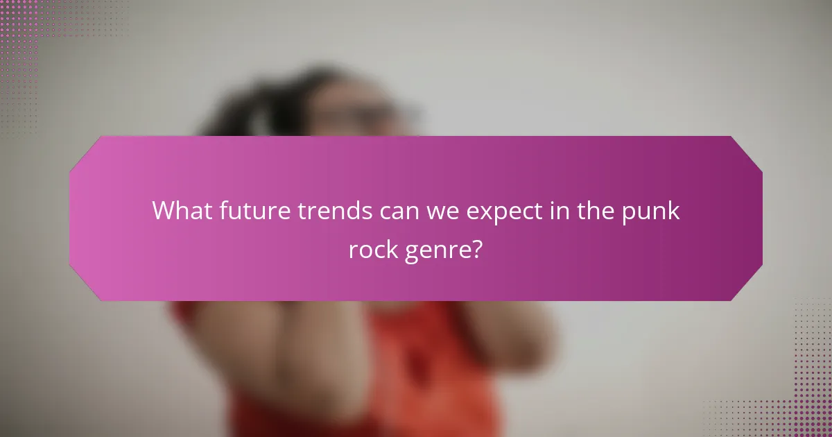 What future trends can we expect in the punk rock genre?