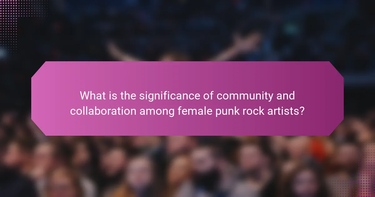 What is the significance of community and collaboration among female punk rock artists?