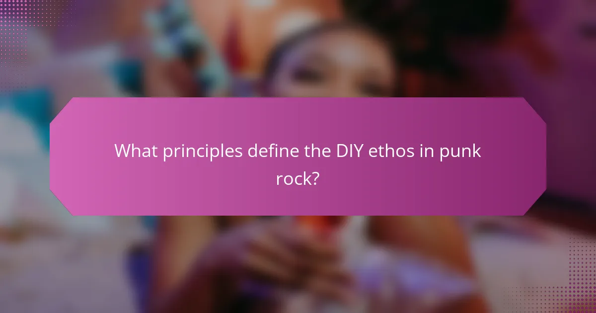What principles define the DIY ethos in punk rock?