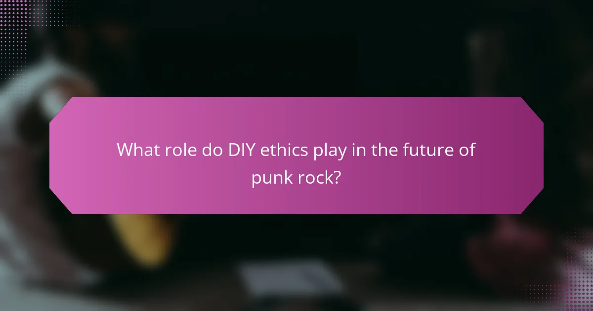 What role do DIY ethics play in the future of punk rock?