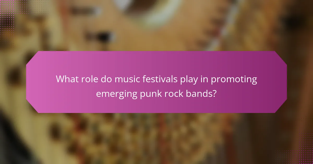 What role do music festivals play in promoting emerging punk rock bands?