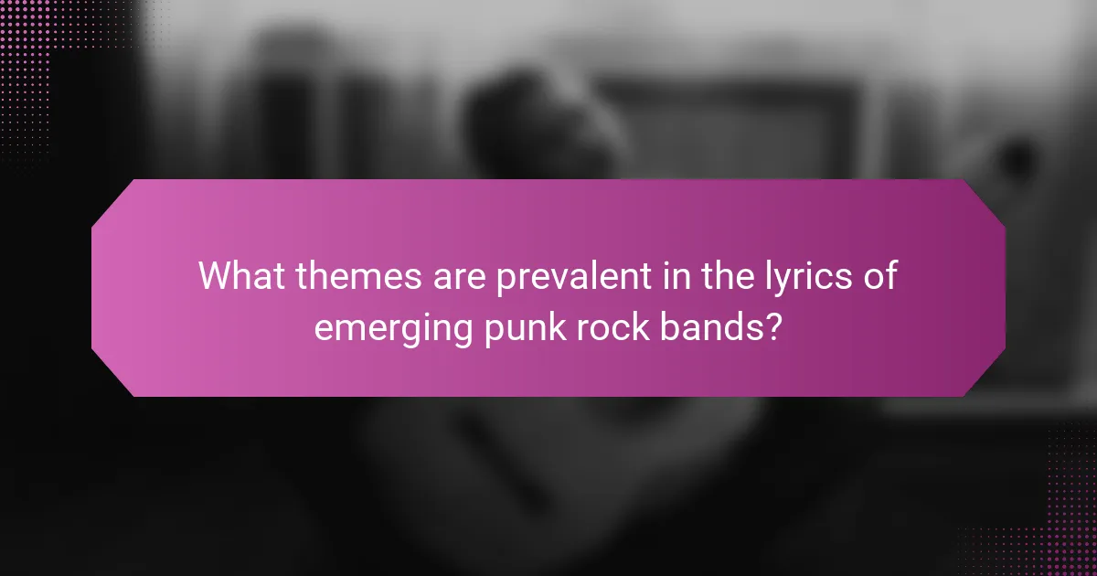 What themes are prevalent in the lyrics of emerging punk rock bands?