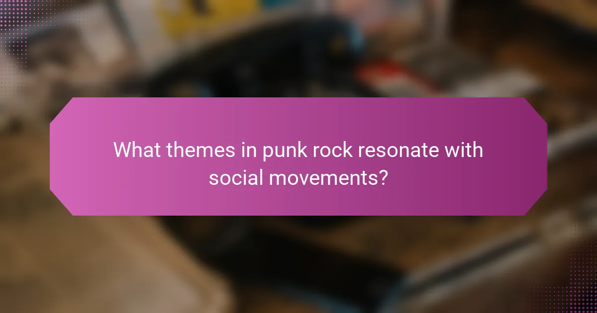What themes in punk rock resonate with social movements?