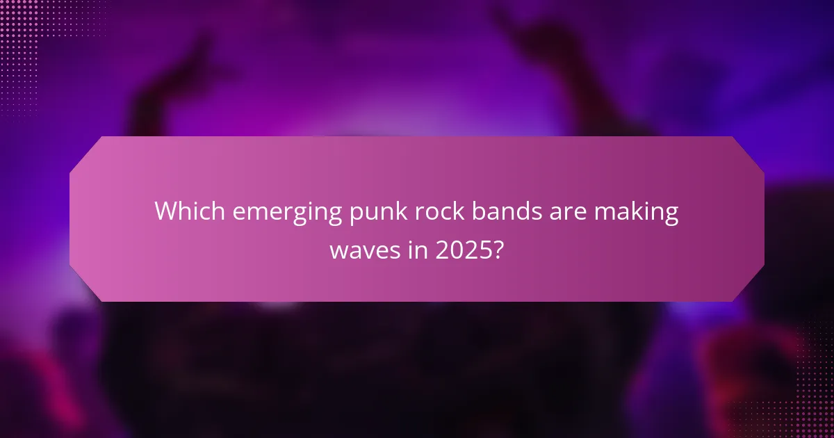 Which emerging punk rock bands are making waves in 2025?