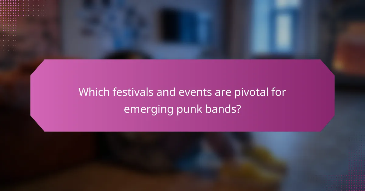 Which festivals and events are pivotal for emerging punk bands?
