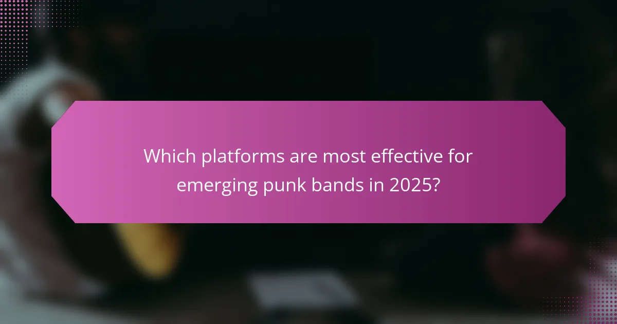 Which platforms are most effective for emerging punk bands in 2025?