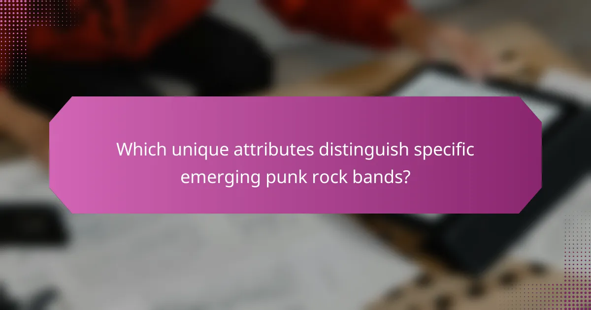 Which unique attributes distinguish specific emerging punk rock bands?